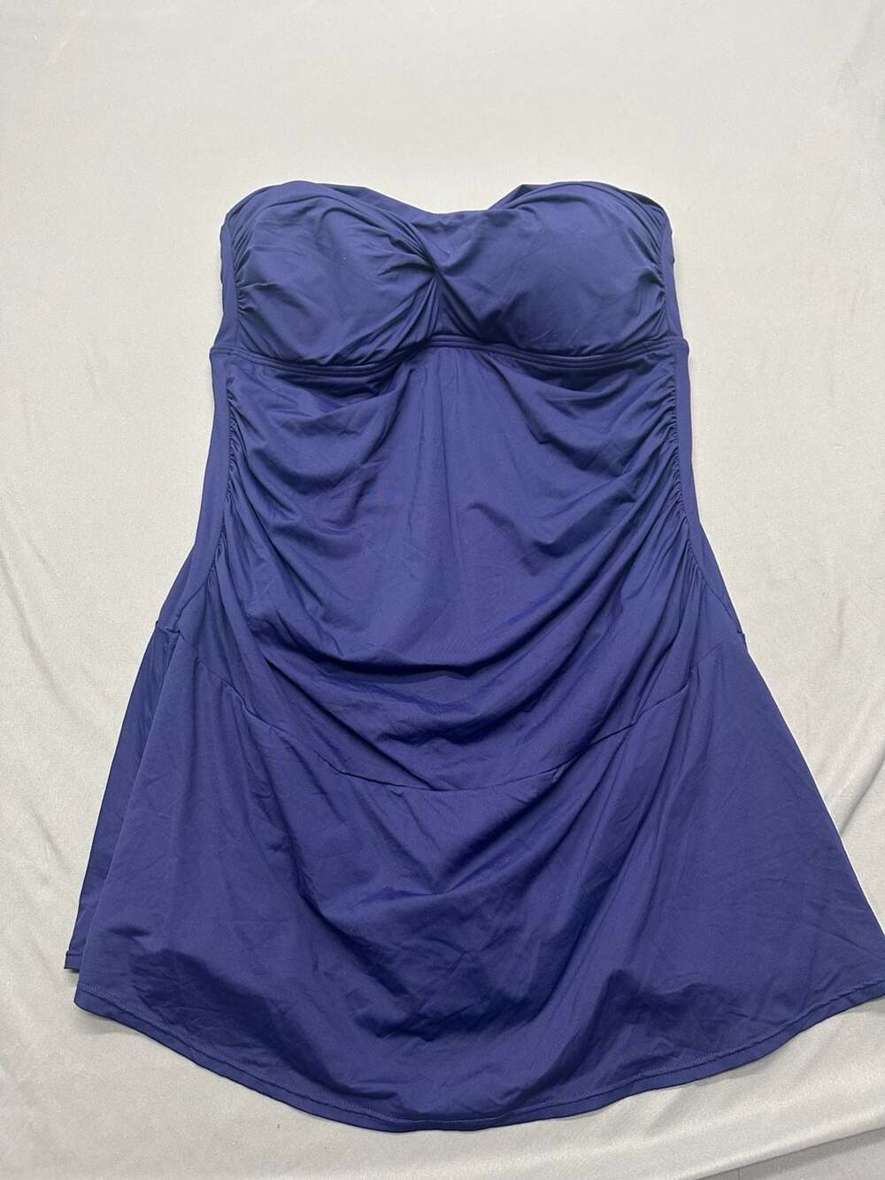 Anne Cole Blue Twist-Front Shirred Tankini Swim Top